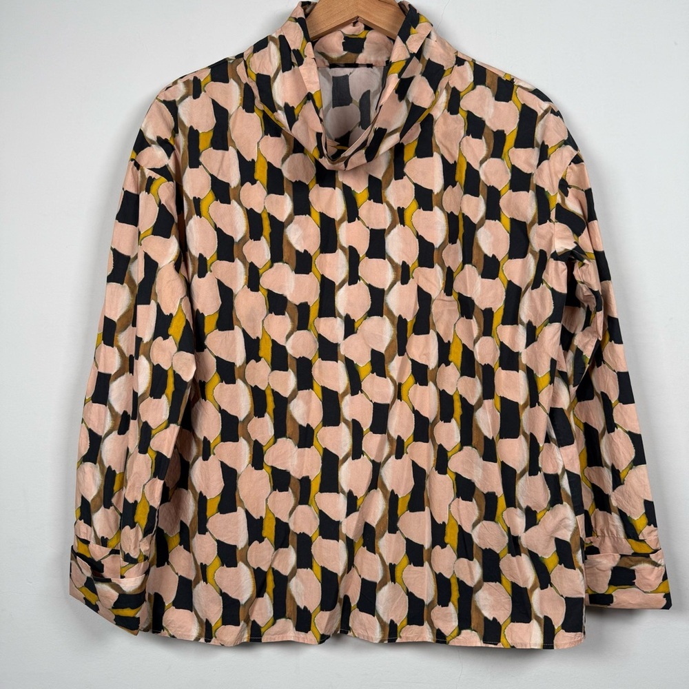 COS Multicolor Abstract Blouse, Cowl Neck, Excellent Condition!